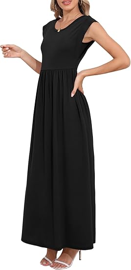 Minimalist Sleeveless Waist - Fitted Dress, Elegant Maxi Dress（Sizes S - XL）