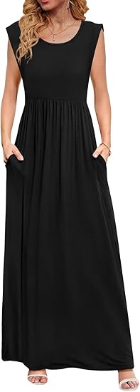 Minimalist Sleeveless Waist - Fitted Dress, Elegant Maxi Dress（Sizes S - XL）