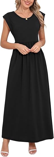 Minimalist Sleeveless Waist - Fitted Dress, Elegant Maxi Dress（Sizes S - XL）