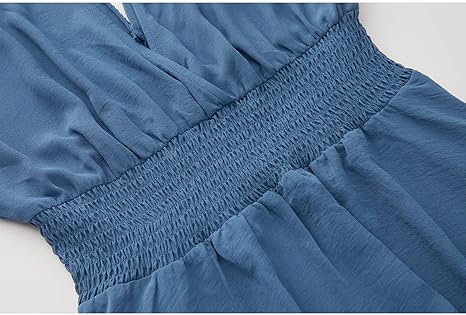 Bohemian V - Neck Lace - Paneled Dress, Waist - Fitted Maxi Dress with Big Swing（Sizes S - XL）